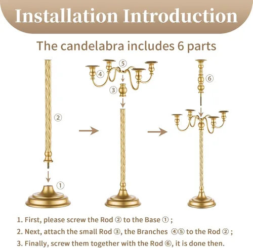 Miniatura 5 de Sziqiqi Candelabro de Piso Alto de 28 Pulgadas Portavelas Cónico para Velas y Portavelas de Metal Floral Centro de Mesa para Boda Fiesta Evento