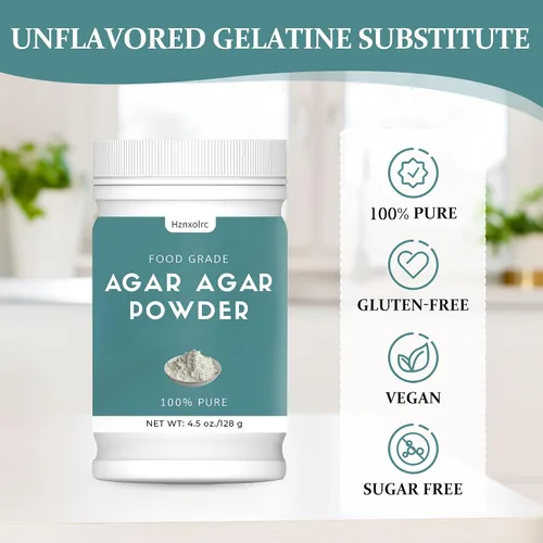 Miniatura 2 de 4.5 oz de polvo de agar agar, 100% puro, espesante natural premium y agente gelificante, rico en fibra dietética, adecuado para hacer caramelos