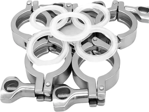 Miniatura 7 de Acero inoxidable 304 Single Pin Heavy Duty Tri Clamp con tuerca de ala para virola TC 1.5 "con 1 unid junta de silicona