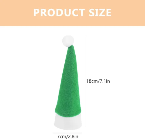 Miniatura 3 de Angoily 10 piezas de mini sombreros de Papá Noel de Navidad, soportes para cubiertos con bolsillos, tapas de botellas de vino, tapas de piruleta