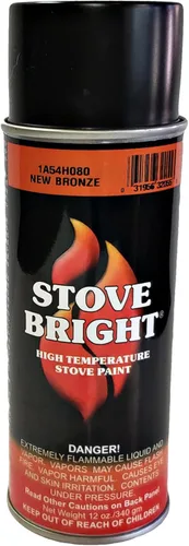 Miniatura 12 de Pintura en aerosol Stove Bright de alta temperatura, metálica, hasta 1200 grados, 12 onzas (paquete de 1), 6304 - negro liso sin brillo 6304 - Negro