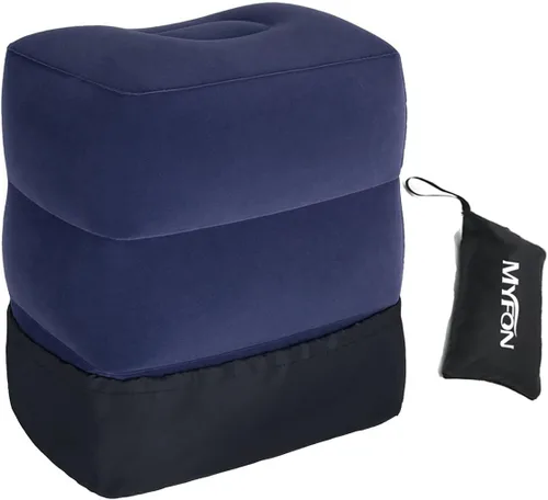 Almohada inflable para reposapies de viaje, almohada de altura ajustable para autos, hogar, oficina, trenes, avión, haz una cama plana para bebés,