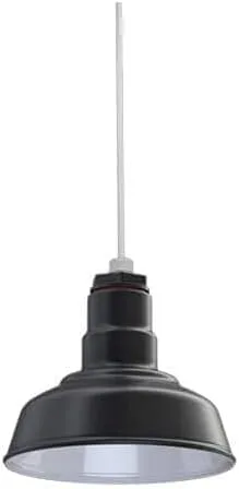 Miniatura 11 de Steel Lighting Co. Inglewood - Lámpara de granero Lámpara montada en el techo Cúpula redonda de 8 pulgadas vástago inclinado de 12 pulgadas