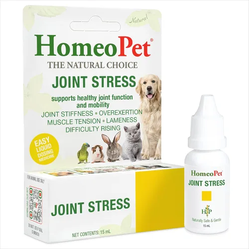 HomeoPet Estrés articular, apoyo articular para perros y gatos, medicamentos líquidos para mascotas para apoyar el movimiento saludable de las
