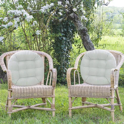 Miniatura 5 de Tiita Paquete de 2 cojines de asiento redondos beige de 22 x 22 pulgadas, cojines para silla colgante de interior/exterior, columpio, ventana, beige