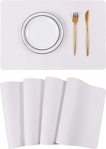 Miniatura 24 de Manteles individuales lavables de cuero para mesa, impermeables, resistentes al calor, fáciles de limpiar para mesa de comedor, cocina