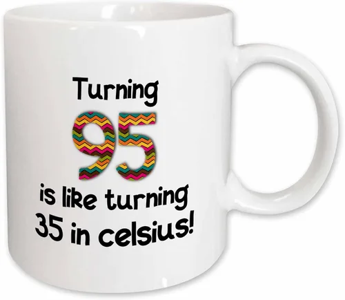 Miniatura 12 de 3dRose 95 Is Like Turning 35 In Celsius-Humorous - Taza de dos tonos, 11 onzas, color negro