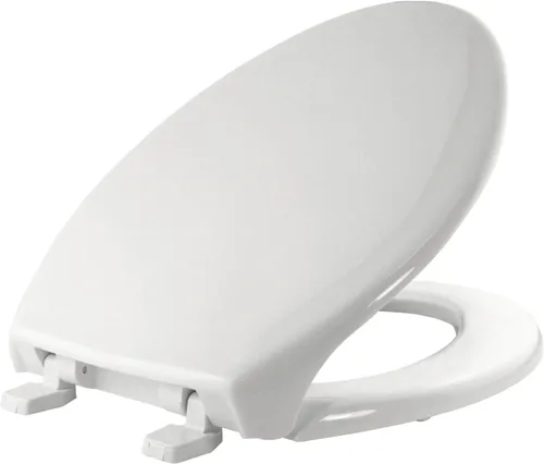 Miniatura 8 de BEMIS 1900SS 000 - Asiento de inodoro con tapa y bisagras autosostenibles de acero inoxidable, alargado, plástico, color blanco