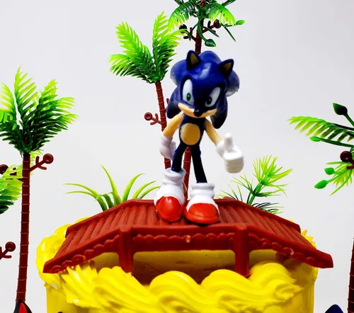 Miniatura 6 de SONIC and Friends - Decoración para pastel de fiesta de cumpleaños con figuras de Sonic y accesorios decorativos