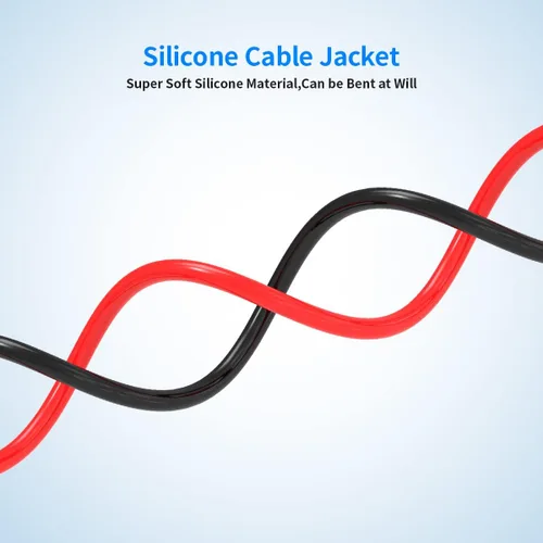 Miniatura 5 de ELFCULB Cable de batería de calibre 4, cable de soldadura de cobre estañado de 1 pie con lengüetas de 3/8 pulgadas para batería solar de automóvil