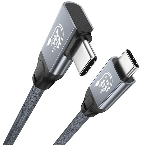 QCEs Cable de monitor USB C en ángulo recto de 3.3 pies con salida de video a monitor portátil 8K USB C 3.2 Gen 2x2 Cable de video de 20 Gbps