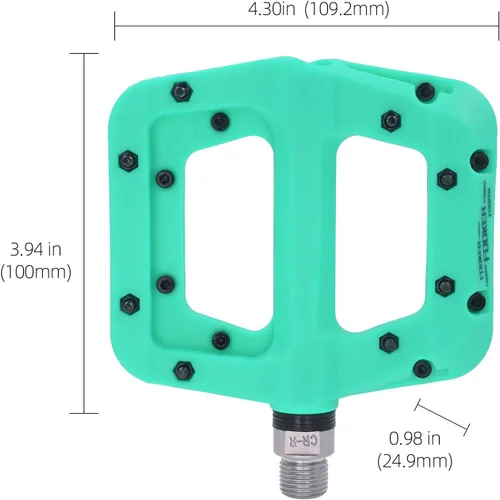 Miniatura 5 de FOOKER Pedales MTB para bicicleta de montaña, 3 rodamientos, antideslizantes, ligeros, de fibra de nailon, pedales de plataforma de bicicleta