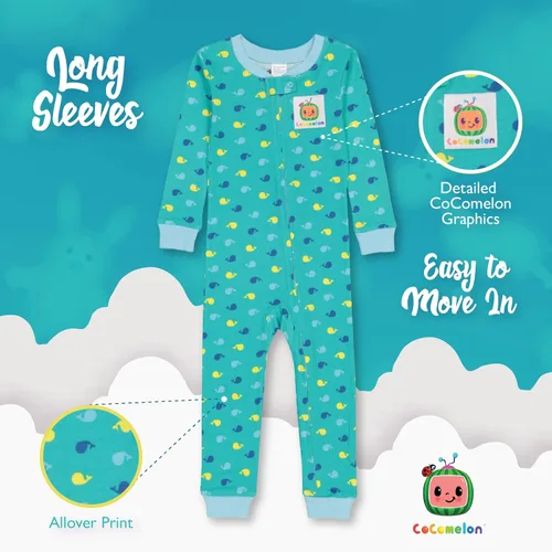 Miniatura 4 de CoComelon Pijama unisex de algodón ajustado sin pies para niños