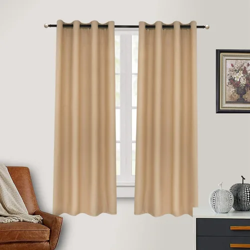 Miniatura 2 de Cortinas opacas para dormitorio con línea negra, 100 % opacas, con aislamiento térmico, cortinas largas para sala de estar, tratamiento de ventanas
