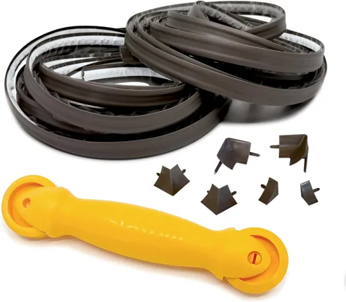Miniatura 23 de InstaTrim Paquete de Molduras Flexibles Autoadhesivas con Aplicador - Kit de Calafateado de Molduras con Tira de Calafateo Negra de 10 pies de 1/2