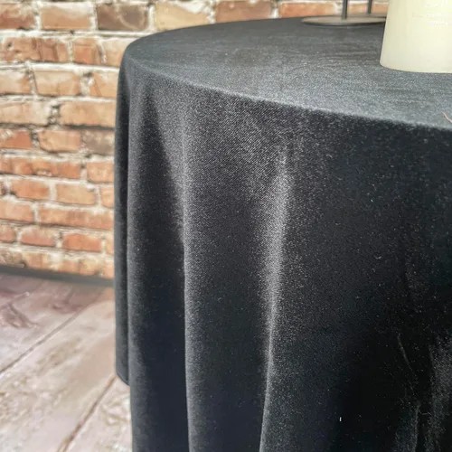 Miniatura 2 de Mantel de terciopelo, lujoso y elegante mantel rectangular de 54 pulgadas en hermoso color negro para bodas, fiestas, baby showers y eventos
