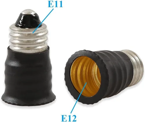 Miniatura 2 de ELECTOP Adaptador de base de bombilla LED E11 a E12, convertidor de lámpara de enchufe de luz (paquete de 5)