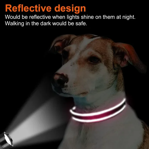 Miniatura 5 de Joytale - Collar reflectante para perro, collar de nailon transpirable con acolchado de neopreno suave para mascotas, ajustable para perros Rosa