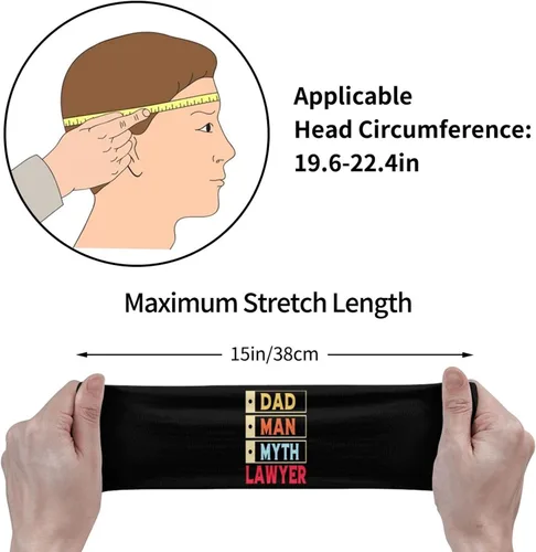 Miniatura 7 de Dad Man Myth Lawyer Headband for Men Women Sports Sweatband for Fitness Exercise Moisture Wicking Running Yoga Hairbands