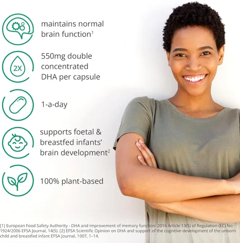 Miniatura 2 de Suplementos de DHA de algas (30) 550 mg de Omega 3 DHA por cápsula de aceite de algas 1 día Salud cerebral y ocular DHA vegano Suministro