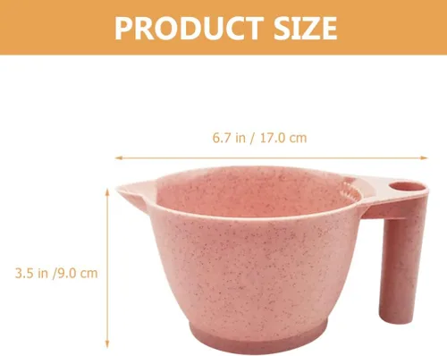 Miniatura 2 de minkissy Tazones mezcladores de tinte para el cabello, paquete de 2 cuencos portátiles de plástico con asas ergonómicas para salón y hogar