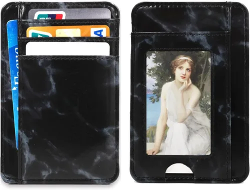Miniatura 10 de kandouren Billeteras de cuero RFID minimalistas delgadas, billetera con bolsillo frontal, tarjetero para tarjetas de crédito para hombres y mujeres