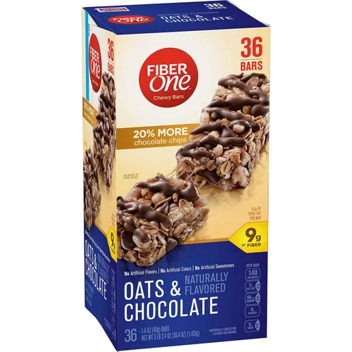Fiber One Barras de granola de avena y chocolate, 128 unidades