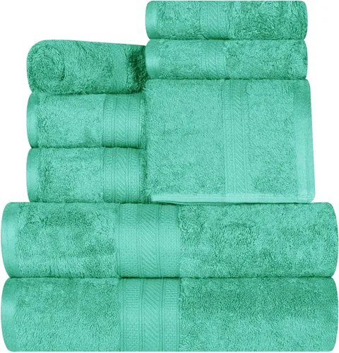 Miniatura 65 de Superior Juego de 2 toallas de baño de fibra larga 100% algodón peinado de 27.64 oz/m², para baño, ducha, cocina, súper suave, afelpado, altamente