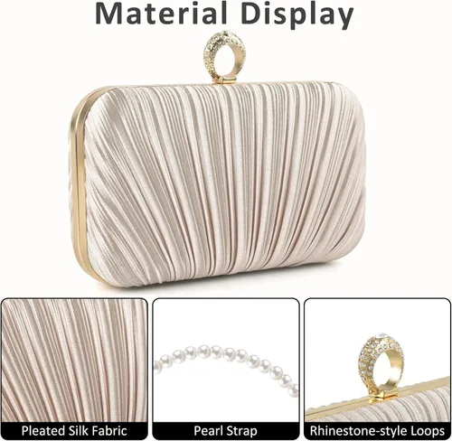 Miniatura 4 de PACETAP Bolso de noche para mujer, bolso de mano, correa de cadena, bolso de hombro para boda, fiesta, cóctel, baile de graduación, cena Chain