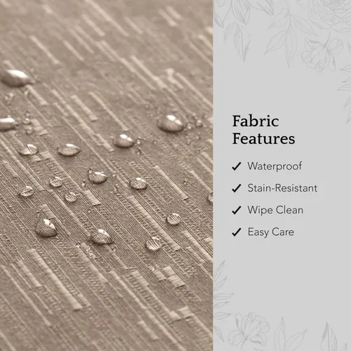 Miniatura 3 de Elrene Home Fashions - Mantel Continental de textura sólida resistente al agua, manchas y arrugas, 70 pulgadas, redondo, color gris pardo