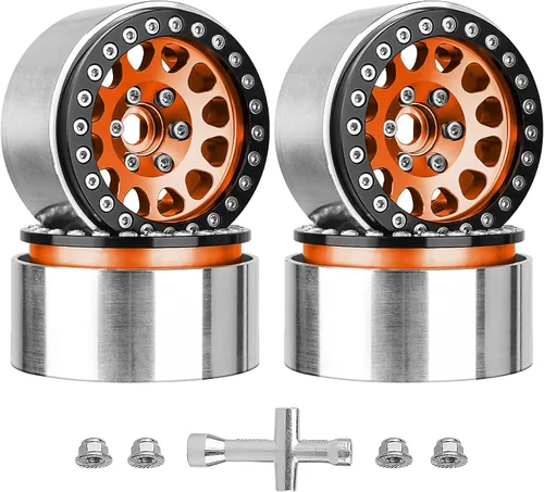 Miniatura 8 de HobbyPark Ruedas Beadlock de aluminio 1.9 para rastreador RC a escala 1/10, compatible con Traxxas TRX4 Axial SCX10 Redcat Gen 8 RC4WD, 4 piezas