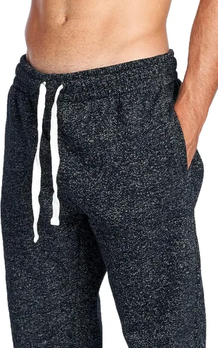 Miniatura 5 de PROGO USA Pantalones deportivos básicos de forro polar jaspeado para hombre, cintura elástica