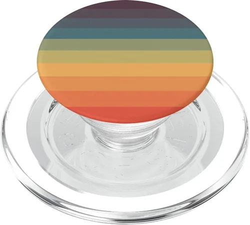 Miniatura 9 de PopSockets - Agarre y soporte para teléfonos y tabletas, diseño retro de rayas, color arco iris