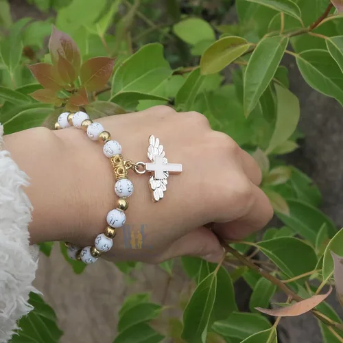 Miniatura 3 de 12 pulseras de ángel para bautismo, primera comunión, bautizo, boda, ángel