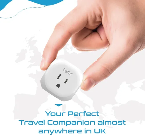 Miniatura 4 de Ceptics - Adaptador de enchufe de viaje para Reino Unido e Irlanda - 5 entradas con 20W PD-QC 3.1A USB-C dual y USB - Peso ligero - De EE. UU. a