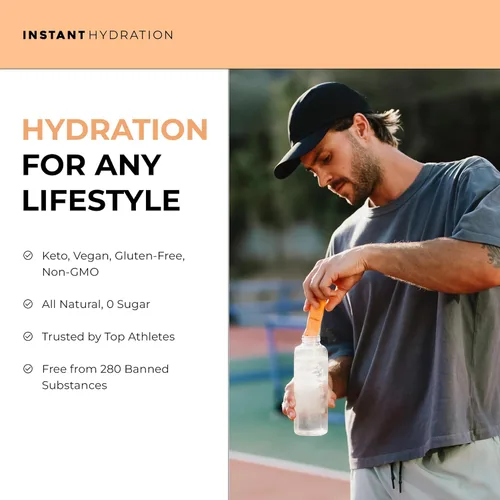 Miniatura 9 de Instant Hydration Paquetes de Polvo de Electrolitos - Mezcla de Bebida de Naranja Cítrica - Sin Azúcar - Keto, Vegano, Sin Gluten, Sin OMG - Impulsa