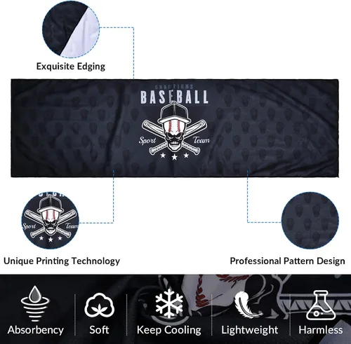 Miniatura 2 de Sukeen Toallas de enfriamiento (40 x 12 pulgadas), toallas frescas para cuello, béisbol deportivo para gimnasio, toalla de enfriamiento para yoga