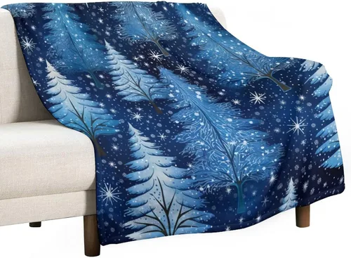 Miniatura 33 de Elegante manta de Navidad con diseño de ciervos y bayas rojas y verdes, diseño de renos de invierno, con diseño de ciervos y bayas rojas, manta