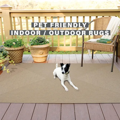 Miniatura 7 de Homespice Biscuit - Alfombra trenzada de 4 x 6 pies, alfombra marrón estilo campestre para sala de estar y dormitorio, impermeable, apta