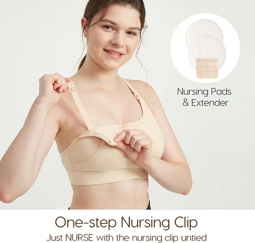 Miniatura 3 de Brasier de extracción manos libres, cómodo brasier de extractor de leche con almohadillas, brasier de lactancia ajustable Lupantte para bombeo. Se