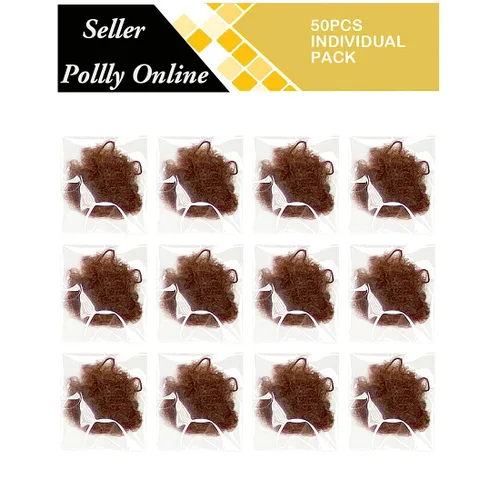 Miniatura 2 de 50 unidades de redes para el cabello invisibles con borde elástico de malla para moño de ballet de 20" color marrón