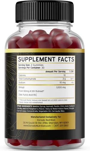 Miniatura 4 de DORADO NUTRITION Gomitas Shilajit para hombres y mujeres (60 gomitas) y suplemento de calostro de 1000 mg por porción
