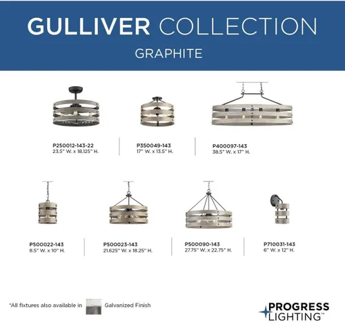 Miniatura 6 de Colección Gulliver - Lámpara colgante costera de 1 luz en grafito