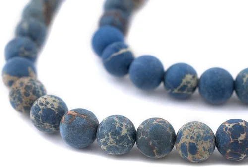 Miniatura 9 de The Bead Chest Cuentas de Jade Blanco Mate Redondas (8mm): Piedra Preciosa Orgánica Redonda Esférica de Energía con Poder de Sanación para Hacer