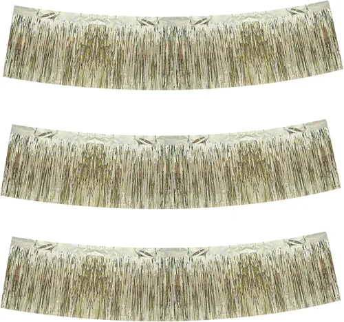 Miniatura 23 de BEISHIDA 3 Paquetes de Guirnalda de Flecos de Lámina Metálica Arcoíris Oscuro para Colgar en la Pared, Banderas de Oropiel para Halloween, Flotas