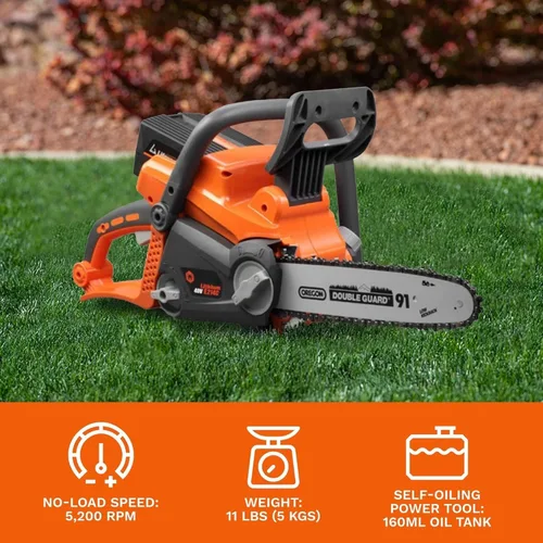 Miniatura 7 de Motosierra alimentada por batería, confiable de 40 V, inalámbrica con velocidad de cadena de 32.8 ft/s, motosierra de gas, equipo moderno
