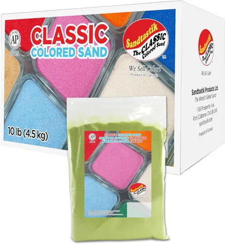 Miniatura 43 de Sandtastik Arena blanca de color clásico: caja a granel de 10 libras de arena de grano fino vibrante para artes y manualidades, botellas de arena