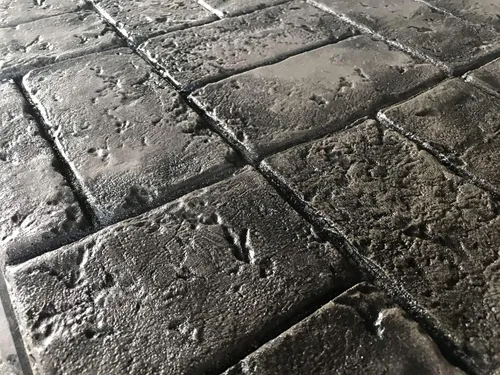 Miniatura 2 de Sello de hormigón tejido de ladrillo desgastado, patrón clásico de pavimentador, tapete texturizado de poliuretano resistente, detalle decorativo