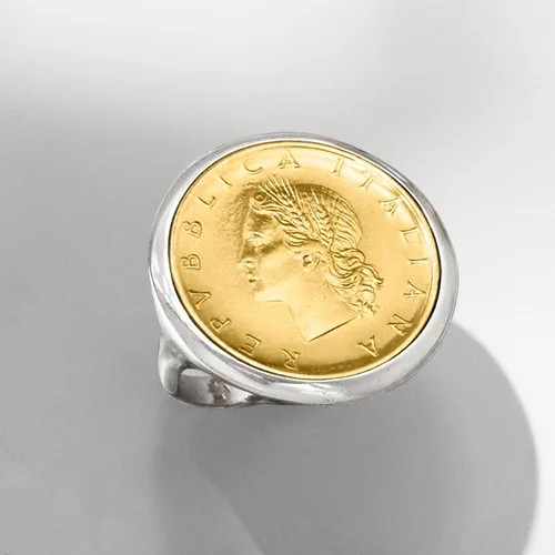 Miniatura 4 de Ross-Simons Italian Genuine 20-Lira Coin Ring in Sterling Silver