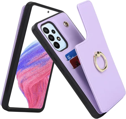 Miniatura 45 de Lipvina Funda para Samsung Galaxy A03s con tarjetero, Galaxy A03s Funda tipo cartera para mujer, tarjetero de crédito, soporte de anillo, fundas